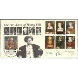 Julian Glover signed 1997 Tudors FDC, six Wives of Henry VIII Cambridge Stamps official cover.