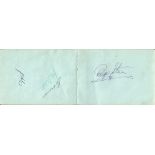 Ringo Starr signed vintage autograph album page. Legendary drummer with the Beatles. Good condition.