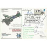 RAF Escaping Society Duke of Yorks Westland Laysander cover SC 28d signed by six Members of the