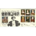 Keith Michell signed 1997 Tudors FDC, six Wives of Henry VIII Cambridge Stamps official cover.