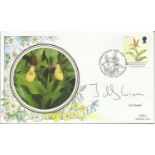 Jilly Cooper signed Benham 1998 Endangered Species single stamp FDC, Kew Postmark.  Good condition.