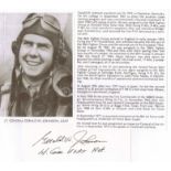 Lt General Gerald R. Johnson Signature of high scoring USAF ace 22 victories. Good condition. All