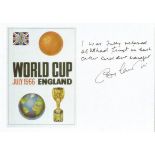 Bobby Charlton signed 1966 Printed 6 x 4 inch card Good condition. All signed items come with a