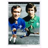 Ron Harris And Peter Bonetti Chelsea Montage signed 16 x 12 inch photo. Good condition. All signed