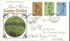 Cricket legends signed cover. Gary Sobers, Colin Cowdrey, Don Bradman and Bob Taylor signed 1973