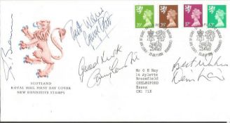 George Best, Bobby Charlton, Denis Law, shay Brennan signed 1996 Northern Ireland Definitive FDC