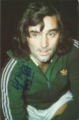 George Best signed 8 x 6 colour photo Good condition. All signed items come with a Certificate of