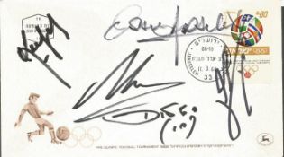 Diego Maradona autographed cover. Unusual pre Olympic football tournament Olympics first day cover