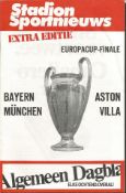 Aston Villa V Bayern Munich 1982 European Football Final Programme signed to team page by the