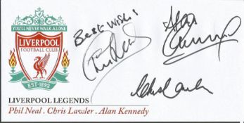 Liverpool Legends signed envelope. Commemorative envelope, no stamp, with the Liverpool crest,