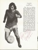 George Best and Bobby Charlton signed book page. Large page, removed from a book. One side is