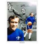 Ron Harris Montage Chelsea signed 16 x 12 inch photo. Good condition. All signed items come with a