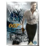 Multi-signed For Your Eyes Only James Bond DVD. Signed directly on the case by Roger Moore, Julian
