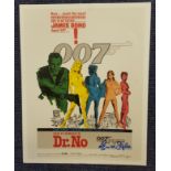Eunice Gayson autographed James Bond print. Print, measuring 16x12 inches taken from a lobby card