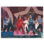 Billie Piper autographed colour 8x10 photograph. Shows her performing an Abba medley with Bewitched