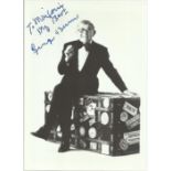 George Burns signed small b/w photo. Dedicated Good condition. All signed items come with a