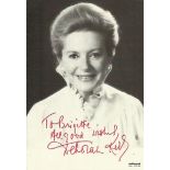 Deborah Kerr signed 6x4 b/w photo. Dedicated to Brigitte Good condition. All signed items come with