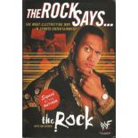 The Rock hard back book The Rock Says. Signed on first page by Rock. Good condition. All signed