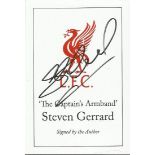 Steven Gerrard signed bookplate. Bookplate from the book The Captain's Armband signed by legendary