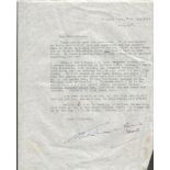 Christianna Brand handsigned typed letter. Typed letter, dated 1967 on personal headed stationary,