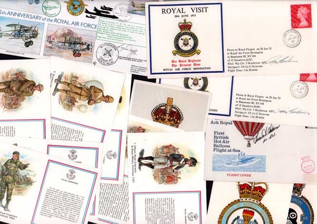 Assorted RAF Covers and Cards. 14 items consisting of 7 Royal Engineers postcards, 3 Squadron