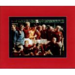 1966 England World Cup team signed photo. Colour 8x10 photograph autographed by all eleven of the
