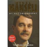 Nigel Mansell autobiography - The People's Champion - hardback book signed on title page by Nigell