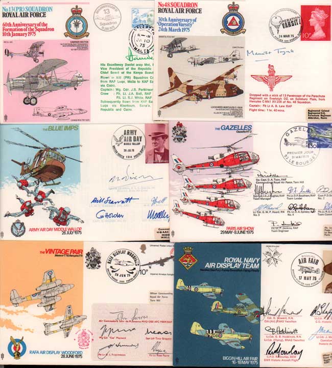 RAF Covers Collection 2. 6 covers consisting of 48 Sqn signed Tugwell, 13 Sqn signed Arap Moi, and 4