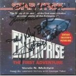 George Takei and Leonard Nimoy signed CD. CD of Star Trek Enterprise - The First Adventure audio