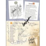 2006 National Football Museum Hall of Fame Awards Ceremony programme. Signed on the first page by