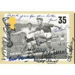 Manchester United legends signed card. Royal Mail PHQ postcard dedicated to the great Duncan