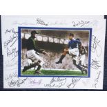 Everton Legends signed poster. Vintage image on a paper print, of Everton FC. Signed around the