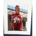 Steven Gerrard autographed large photo. Massive high quality colour 12 x 16 inch photograph