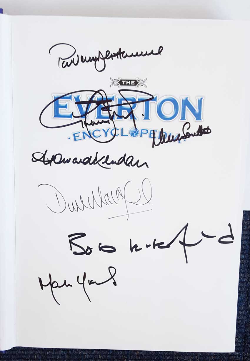 Everton Legends signed book. Massive hardback book of The Everton Encyclopedia signed inside by - Image 2 of 2