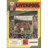 Liverpool Legends signed 1982 Liverpool V Luton Programme signed to Front by Phil Thompsom, Joe