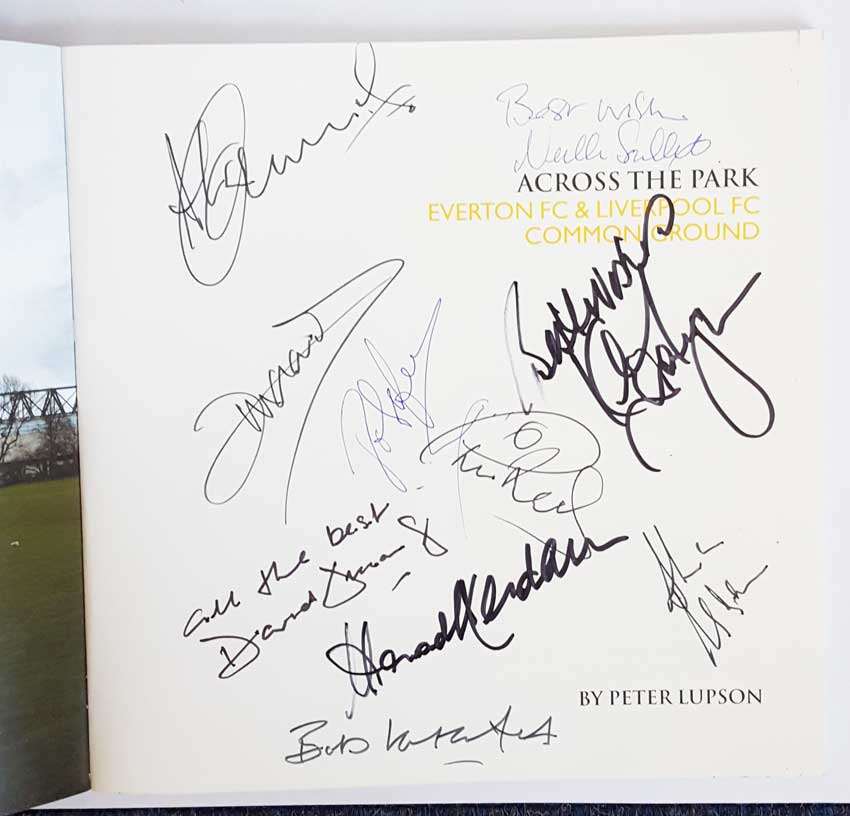 Liverpool and Everton players signed book. Paperback edition of Across The Park - the Stories of - Image 2 of 2