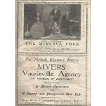 1920s Theatre Ephemera Collection. Collection of 11 large vintage pages from The Performer