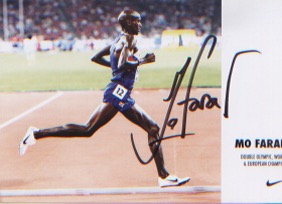 Mo Farah. Signed postcard by the Olympic champion. Excellent Good condition. All signed items come