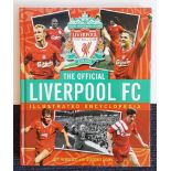 Mark Lawrenson signed book. Large hardback edition of the Official Liverpool FC Illustrated
