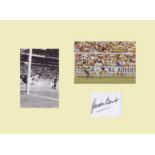 Gordon Banks. Signature mounted with 2 pictured of his famous save against Brazil in the 1970
