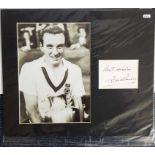 Fred Perry autographed presentation. Nice undedicated signature piece in the hand of legendary