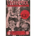 Liverpool Legends signed 1981 Liverpool V Arsenal Programme signed to Front by Phil Thompsom, on