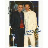 Will Young and Gareth Gates signed 10 x 8 inch full length colour photo of signed by both music