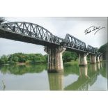 Fred Seiker WW2 Bridge over River Kwai survivor signed modern 10 x 8 photo of the bridge Good