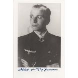 Otto Kretchmer Top WW2 U-boat commander signed 6 x 4 b/w porttait photo Good condition. All signed