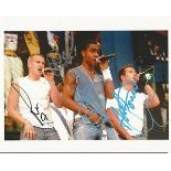 Blue music band 10 x 8 colour photo signed by Antony Costa, Duncan James, Lee Ryan and Simon