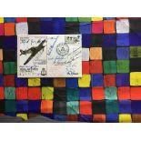 WW2 Luftwaffe fighter aces Multisigned RAF Colishall Hurricane flown cover. Rare variety signed by