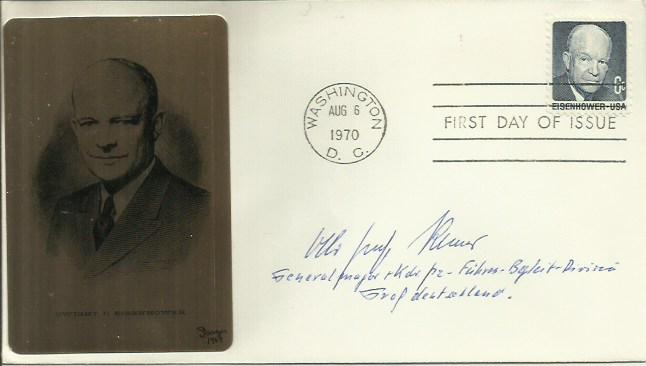 Otto-Ernst Remer signed cover. US first day cover with the rare signature of Otto-Ernst Remer,