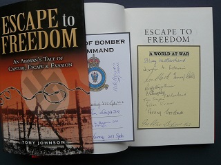 Escape To Freedom Book Signed 17 Bomber Command Veterans. Escape To Freedom - An Airman's Tale Of