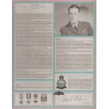 Leonard Cheshire VC RAF Bomber Command profile. Signature of one of the greatest Bomber Pilots of